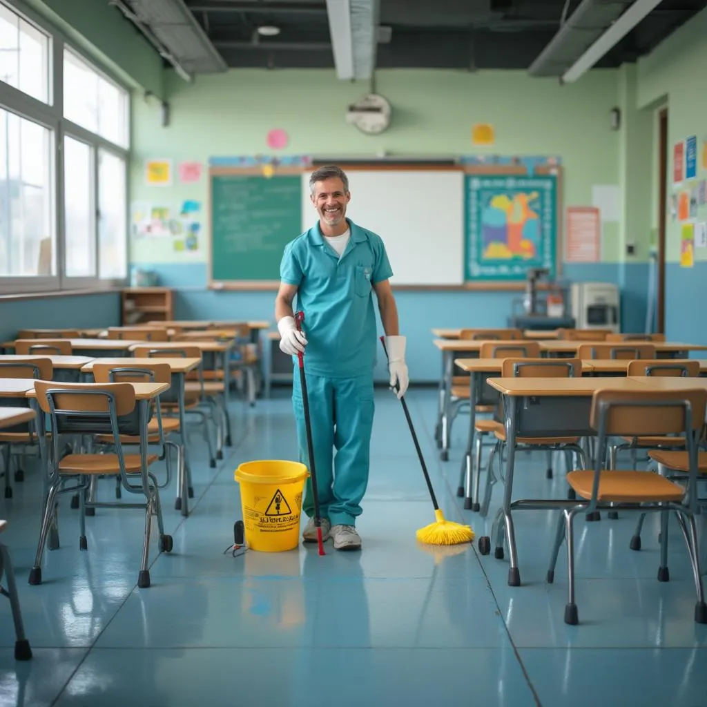 Escuela después de limpieza